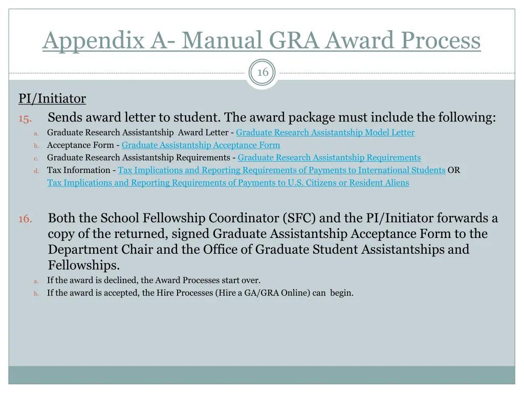 appendix a manual gra award process