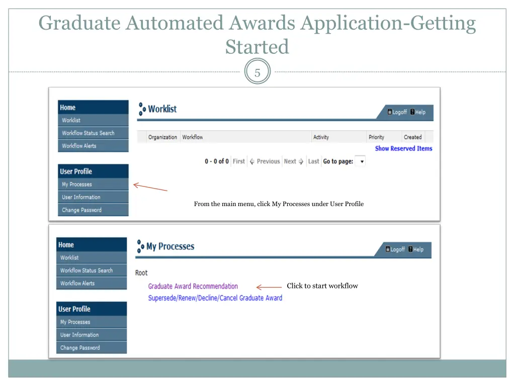 graduate automated awards application getting 1