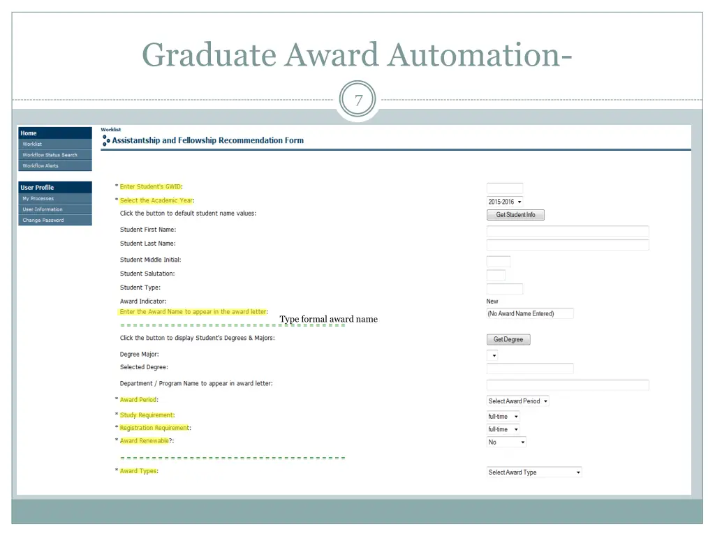 graduate award automation