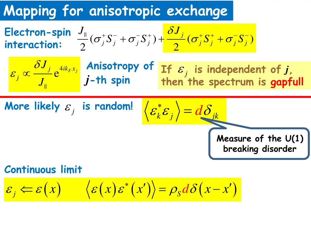 mapping for anisotropic exchange