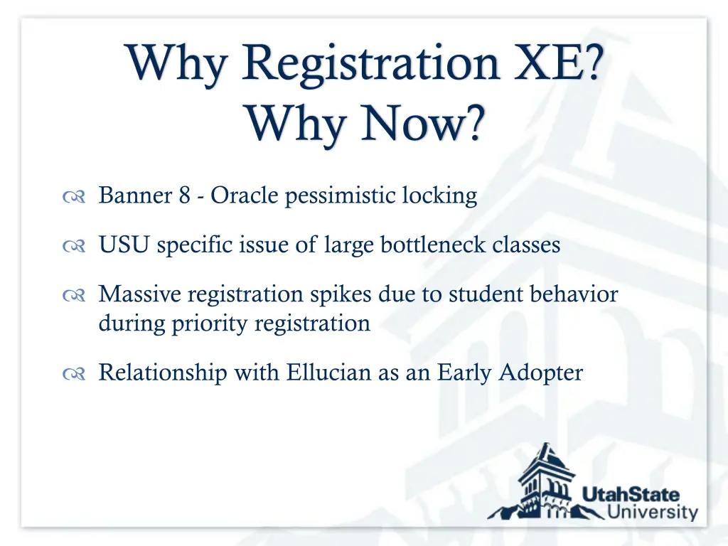 why registration xe why now