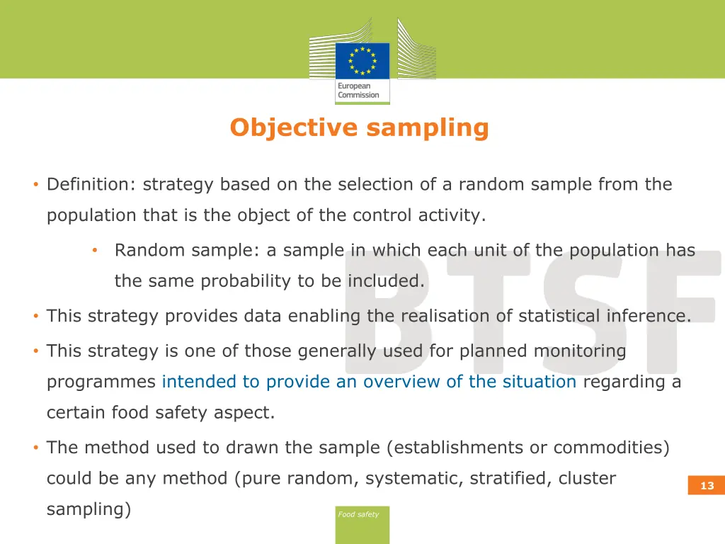 objective sampling