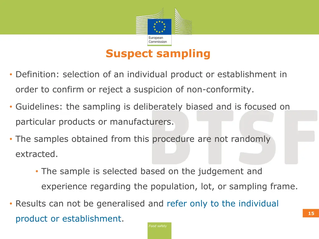suspect sampling