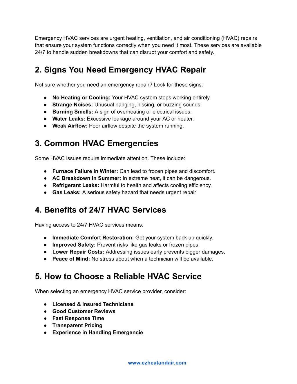 emergency hvac services are urgent heating