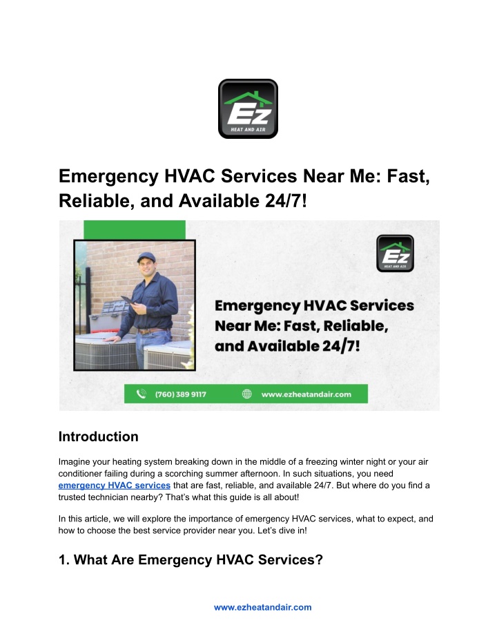 emergency hvac services near me fast reliable