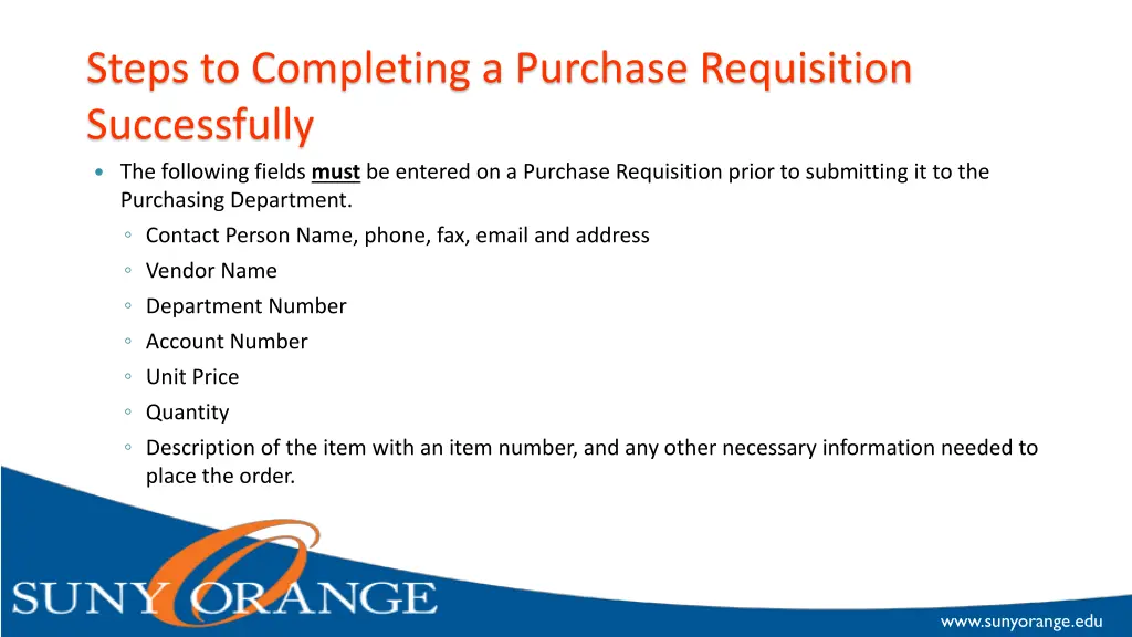 steps to completing a purchase requisition 1