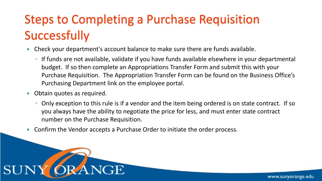 steps to completing a purchase requisition