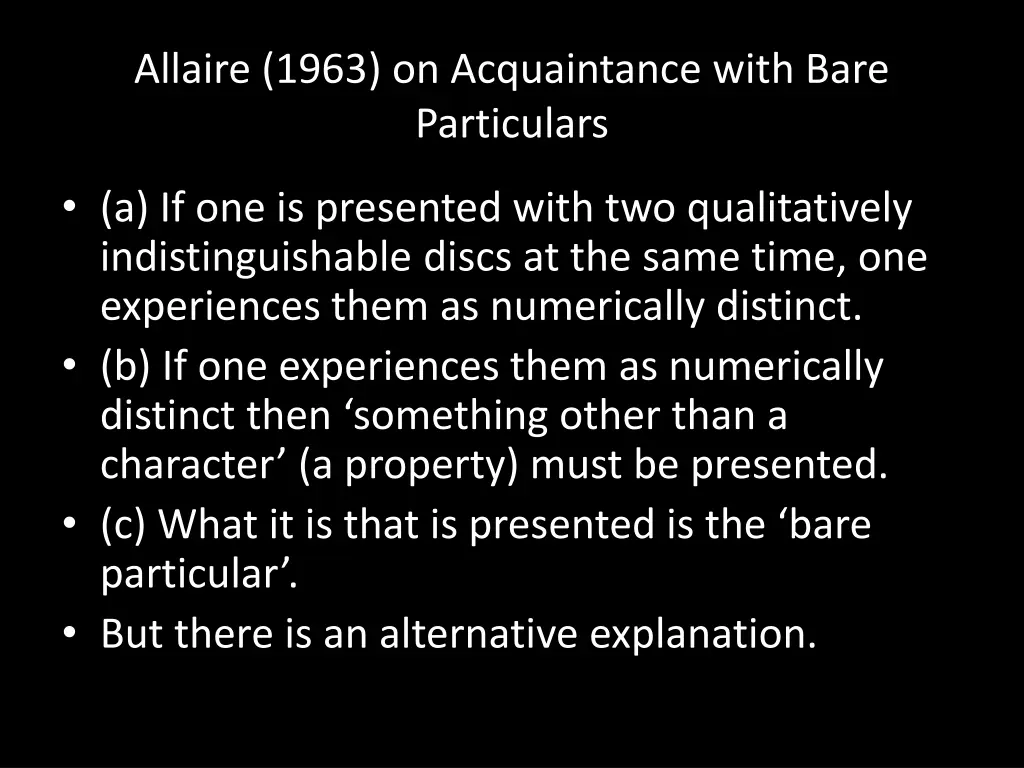 allaire 1963 on acquaintance with bare particulars 1