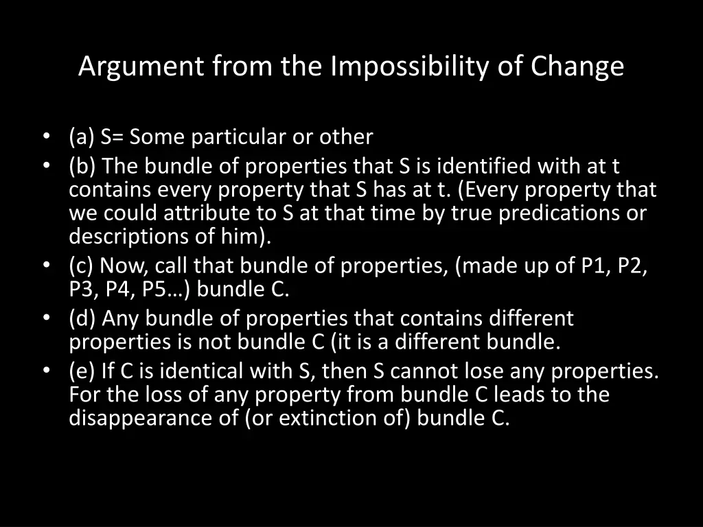 argument from the impossibility of change