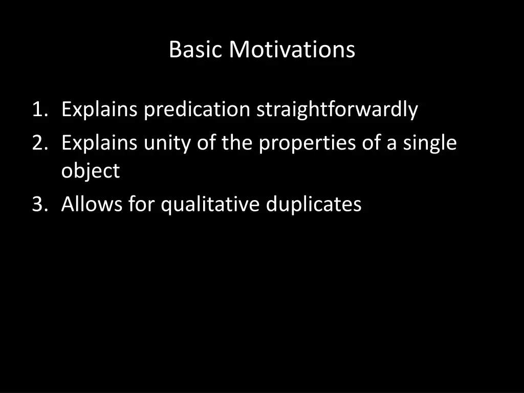 basic motivations