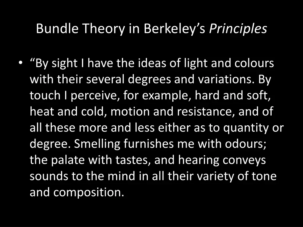 bundle theory in berkeley s principles