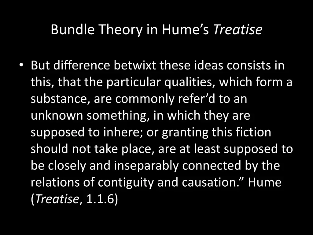 bundle theory in hume s treatise 1