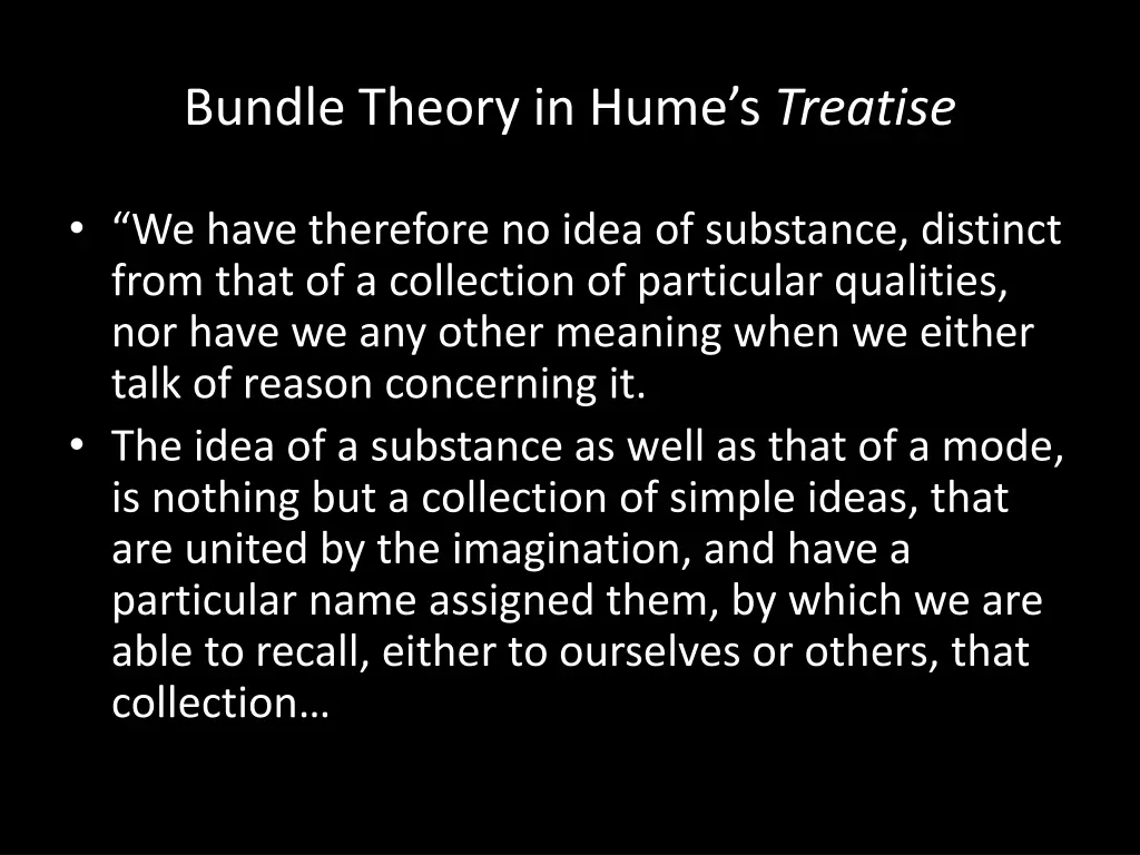 bundle theory in hume s treatise