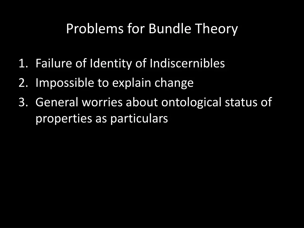 problems for bundle theory