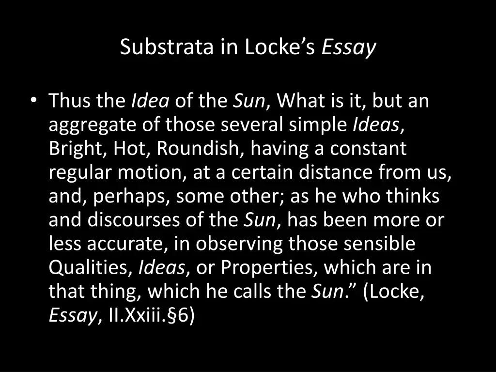 substrata in locke s essay 1
