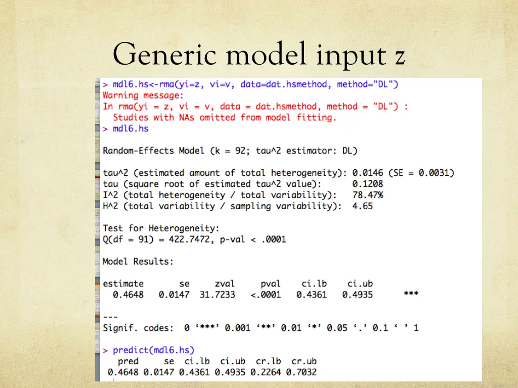 generic model input z