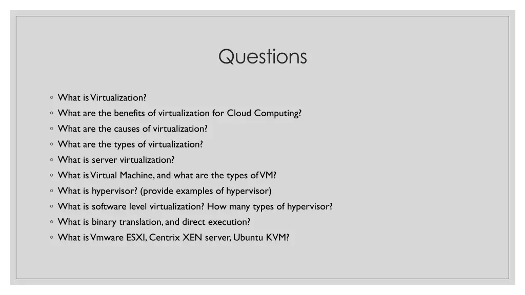 questions