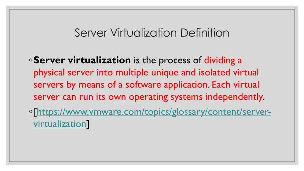 server virtualization definition