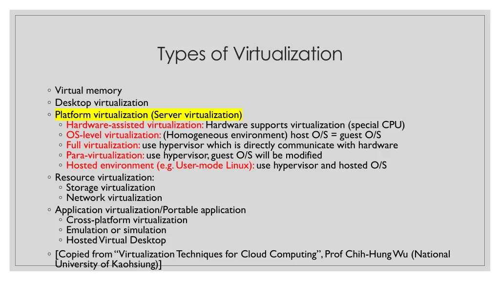 types of virtualization