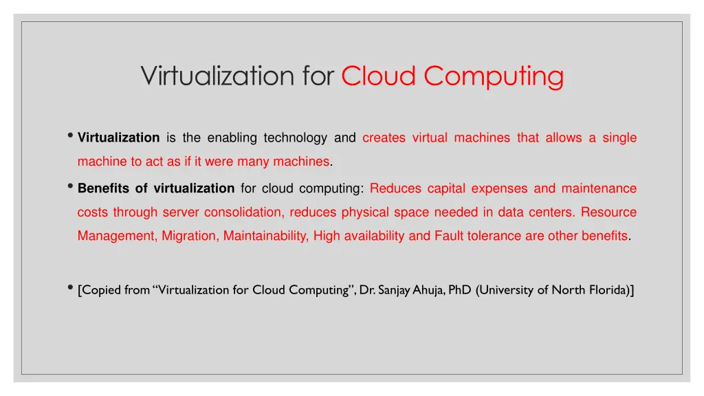 virtualization for cloud computing