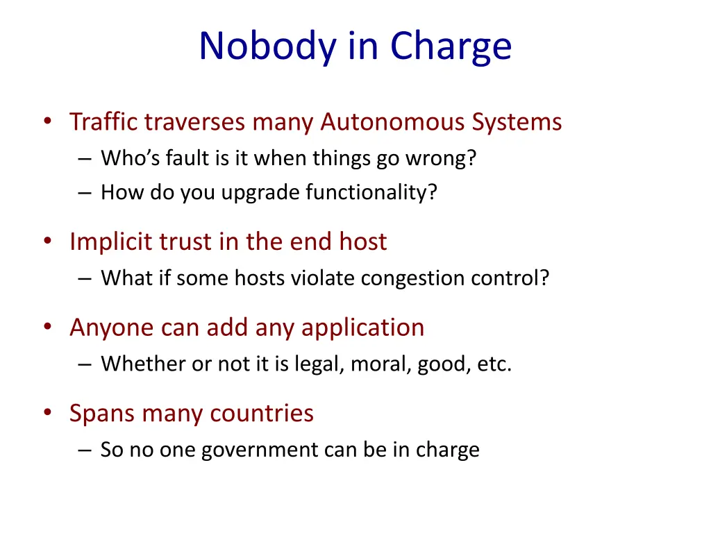 nobody in charge