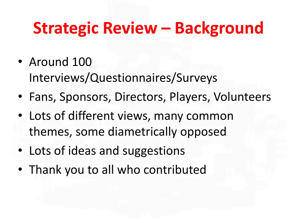 strategic review background