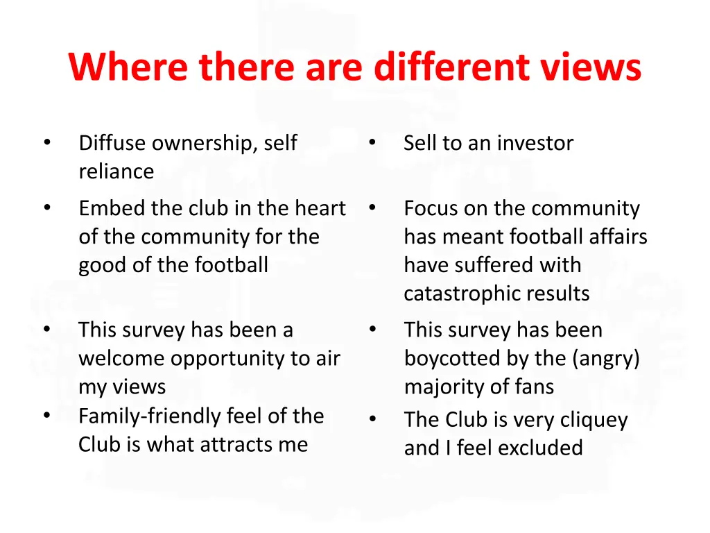 where there are different views