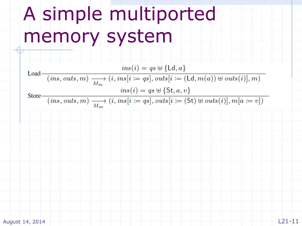 a simple multiported memory system