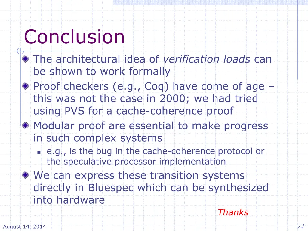 conclusion the architectural idea of verification