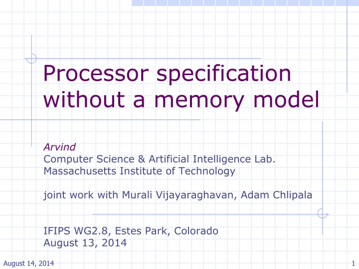 processor specification without a memory model