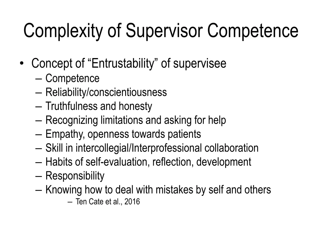 complexity of supervisor competence