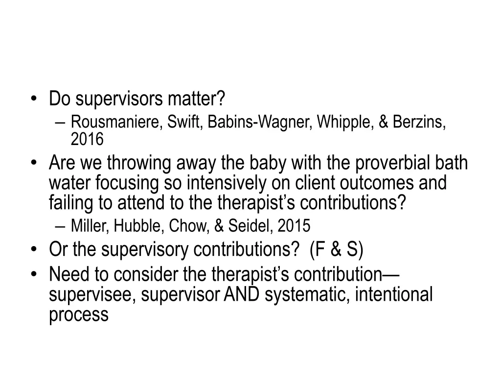 do supervisors matter rousmaniere swift babins
