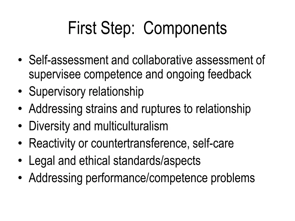 first step components