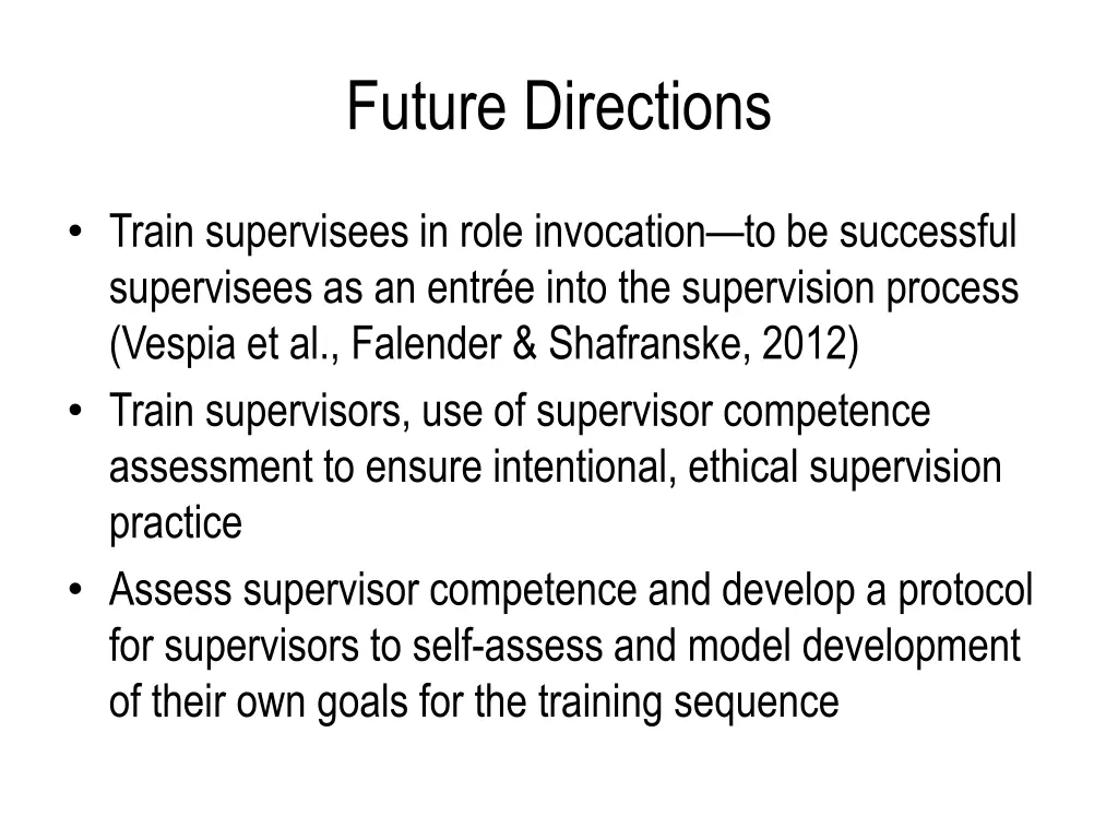future directions
