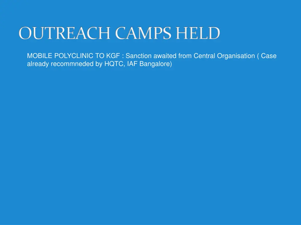 outreach camps held