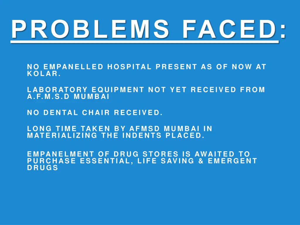 problems faced