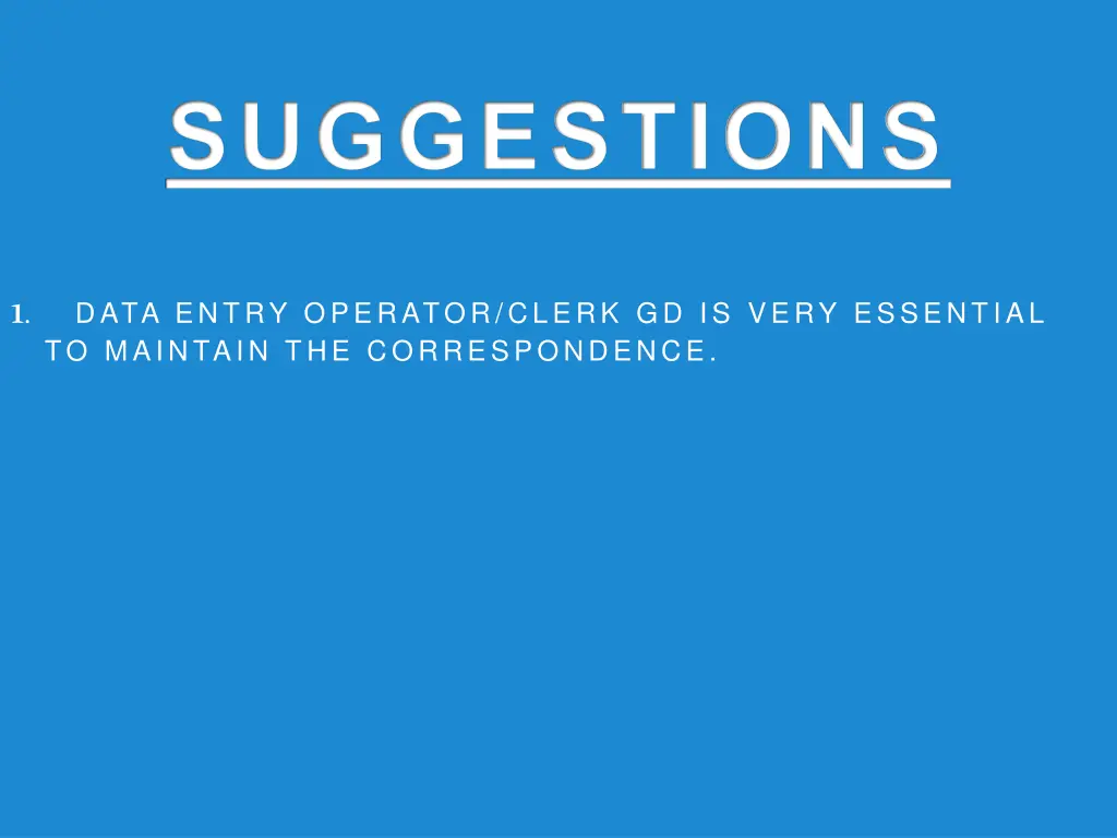 suggestions