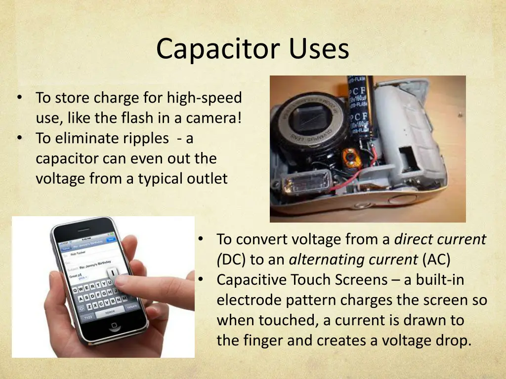 capacitor uses