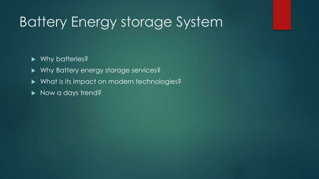 battery energy storage system