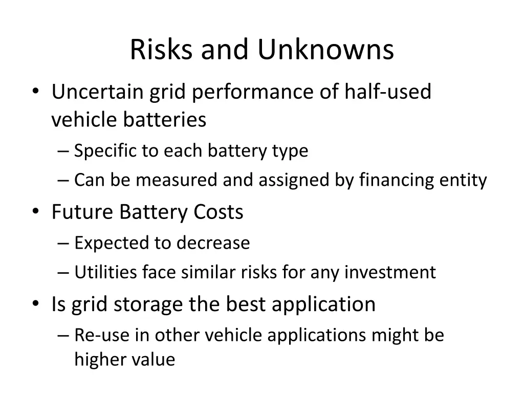 risks and unknowns uncertain grid performance