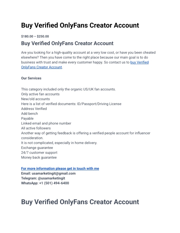 buy verified onlyfans creator account
