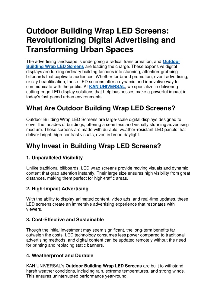 outdoor building wrap led screens revolutionizing