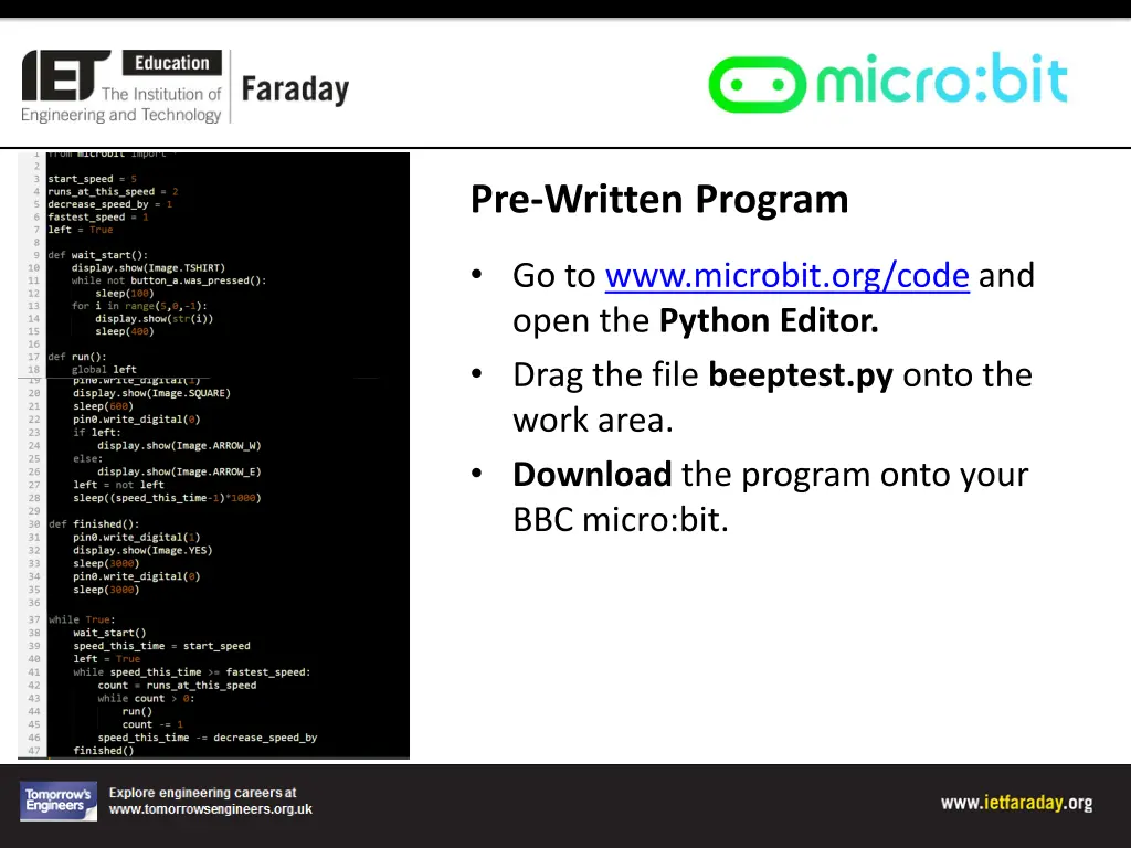 pre written program 1