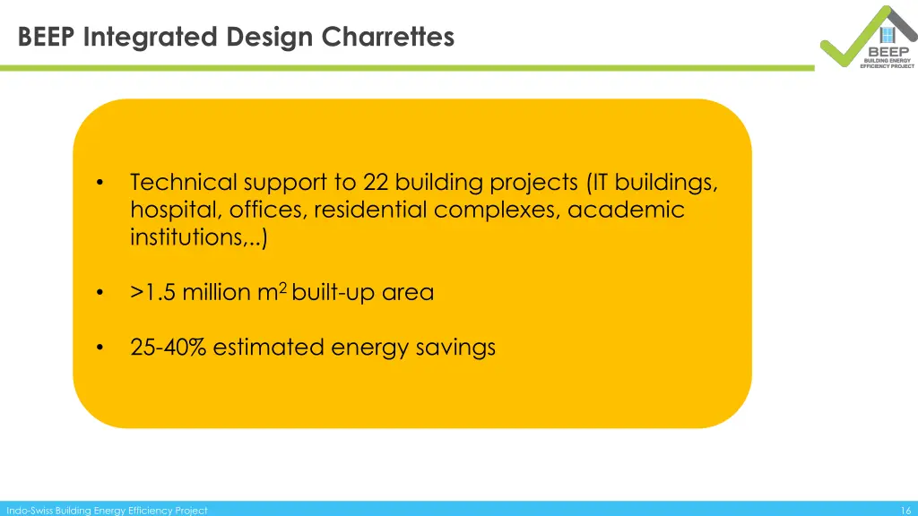 beep integrated design charrettes