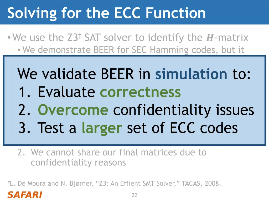 solving for the ecc function 1