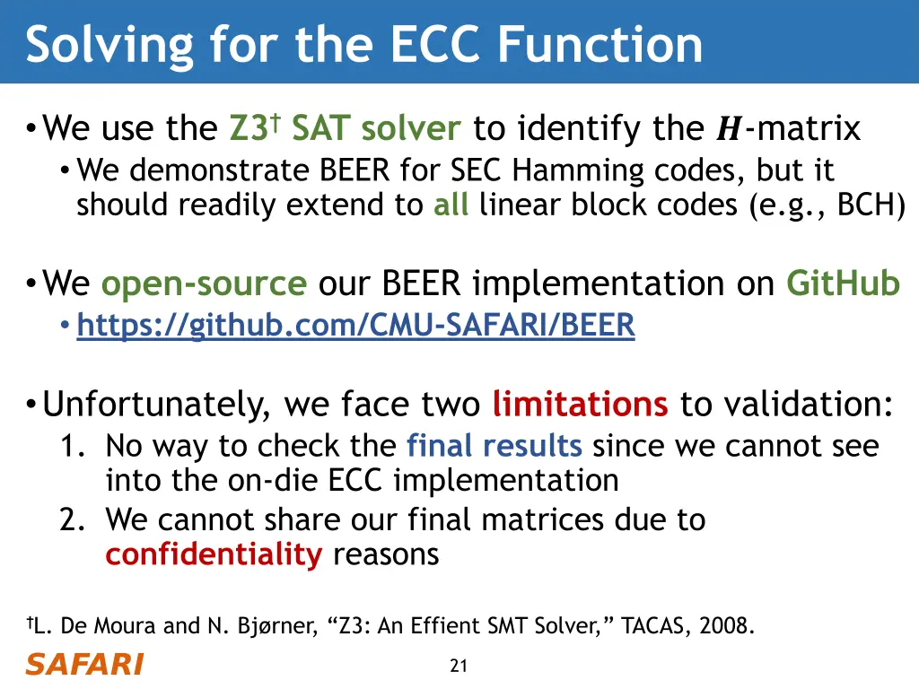 solving for the ecc function