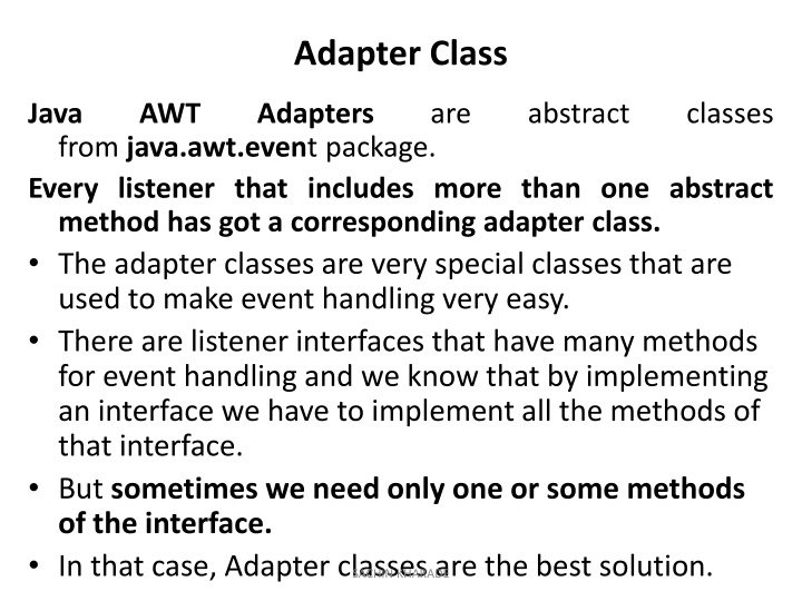 adapter class