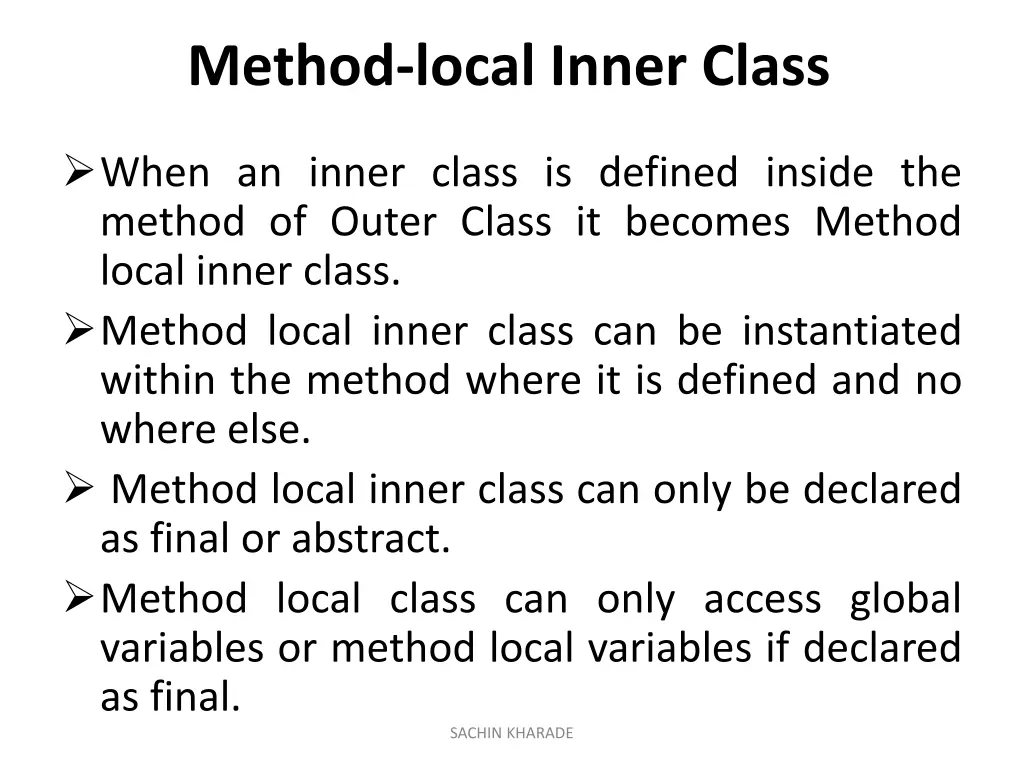 method local inner class