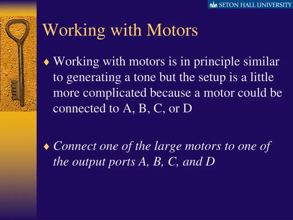 working with motors