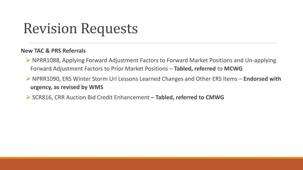 revision requests